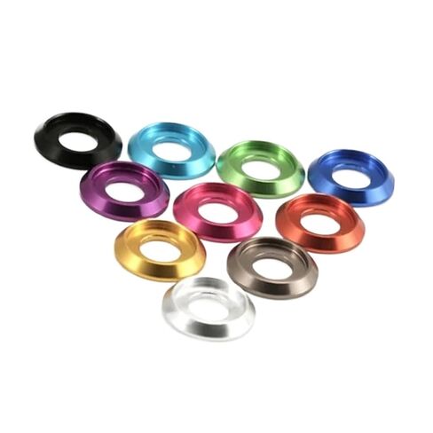 10pcs M2 M2.5 M3 M4 M5 M6 M8 Colourful Aluminum Cup Head Washer for Button Head Screw(M2 10pcs,Red) in Saudi Arabia
