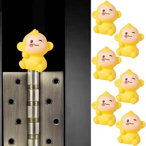 Cute Mini Creative Yellow Little Monkey Hinge Heads Decorative Topper Set 6PCS, Home Decoration,Magnetic Hinge Head Toppers Door Hinge in Kuwait
