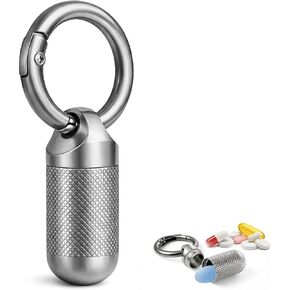 Small Pill Case, Titanium Keychain Pill Holder, Mini Pill Case for Travel, Small Metal Pill Organizer, Portable & Waterproof Mini Pill Holder with Keyring- Tiny in Saudi Arabia
