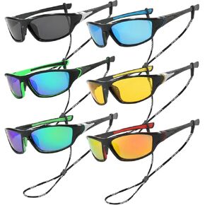 6 Pack Polarized Cycling Sunglasses for Men Women, Sports Sunglasses UV Protection for Fishing Driving in Kuwait