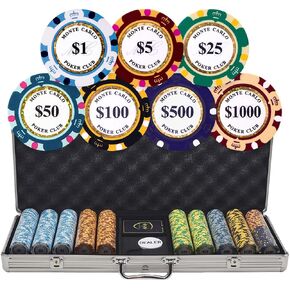MRC POKER 500 قطعة 14 جرام مجموعة شرائح البوكر الفاخرة من مونت كارلو بوكر كلوب (500 علبة فاخرة) in Kuwait