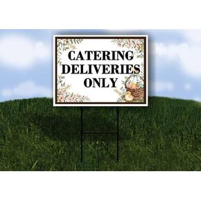 Catering Deliveries Only Easter Spring Vintage Chicks Eggs Basket Brown Up Arrows A-Frame Single Sided 23x23 in. sign in Kuwait