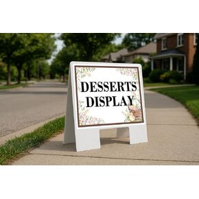 Desserts Display Easter Spring Vintage Chicks Eggs Basket Brown Up Arrows A-Frame Single Sided 23x23 in. sign in Kuwait