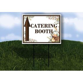 Catering Booth Easter Spring Vintage Chicks Eggs Basket Brown Directional Arrows A-Frame Double Sided 23x23 in. sign in Kuwait