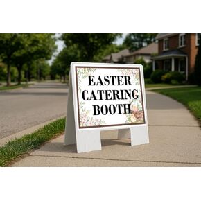 Easter Catering Booth Easter Spring Vintage Chicks Eggs Basket Brown Up Arrows A-Frame Single Sided 23x23 in. sign in Kuwait