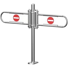 Supermarket Cashier Counter Safety Gate - Spring-Loaded Automatic Swing Door One-Way Metal Entrance for Warehouses & Malls Silver - 110x100CM in Kuwait