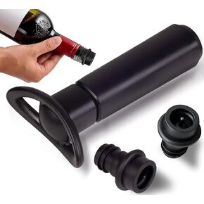 Wine Vacuum Pump & 2 Stoppers Set, Reusable Wine Saver Preserver for Airtight Seal - Keeps Wine Fresh Longer (1 Pump + 2 Stoppers) in Kuwait