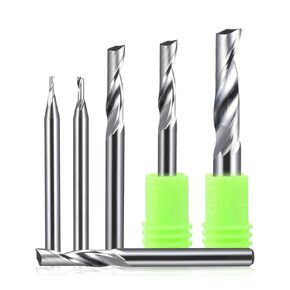 10Pcs 3.175/4/5/6/8/10/12mm Single Flute Milling Cutters for Aluminum CNC Tools(10Pcs 3.175x2.5x12mm) in Kuwait