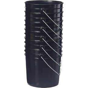 Hudson Exchange Premium 1 Gallon Bucket, HDPE, Black, 6 Pack in Kuwait