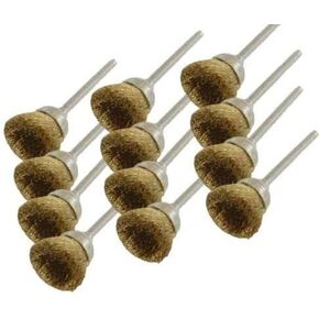 12 فرشاة ذات غطاء سلكي نحاسي دوار متوافقة مع Dremel 3000 4000 8220-2/28 395 7700-1/15 4000 3/34 Chicago Electric, Milwaukeen Nextec1/8" Shank Hobbyy Clean Polish، Craftsma in Kuwait