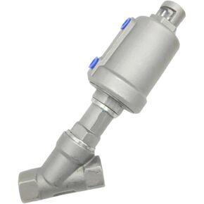 1PCS JDF100S0NC-V 3/8 High Temperature Water Steam Stainless Steel Valve Pneumatic Angle Seat Valve with Fluororubber NC Stainless Steel SS304(3/8 50 G1,Double Acting) in Kuwait