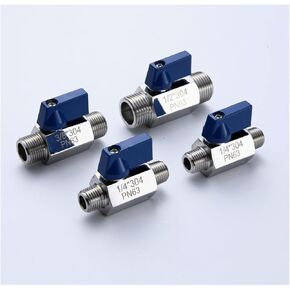 1PCS 304 Stainless Steel 3/4" 1" Hose Rear Hook Small Ball Valve Beer SUS with Blue(1",Male to Male) in Kuwait