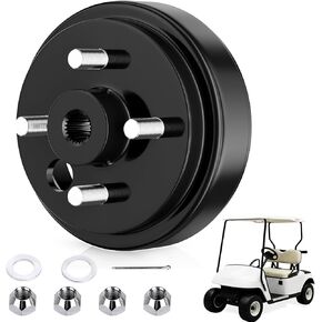 مجموعة محور طبلة الفرامل الخلفية لعربة الجولف 19186G1P لـ EZGO TXT 1982-UP Electric & 1982-1993 عربة جولف تعمل بالغاز بدورتين، فتحة مركزية ذات 24 سنًا 0.75 بوصة، استبدل OEM # 19186-G1 17082-G2 17298-G1 in Kuwait