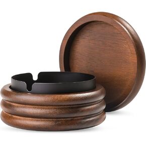 منفضة سجائر، منفضة سجائر خارجية مع غطاء مقاومة للماء بدون دخان مع ديكور قنفذ لطيف، منفضة سجائر من الراتنج للسجائر والمكتب المنزلي، ديكورات فناء الشرفة في الهواء الطلق منفضة سجائر داخلية (بني) in Kuwait