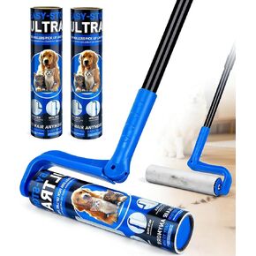 10" Large Lint Roller for Pet Hair Extra Sticky with Extra 3 Refills, Long Handle Floor Sticky Rollers with Big Lint Rollers Refills for Cleaning Carpets, Cars, Furniture in Saudi Arabia