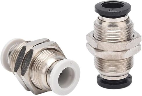 Black And White PM Partition Straight Connector Pneumatic Air Hose 6/8/10/12 Plugs Through Plate 1Pcs(PM4Black) in Saudi Arabia