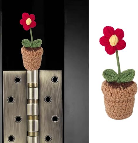 Cute Mini Creative Flower Textile Red Puffs Potted Plant Hinge Heads Decorative Topper Set 1PCS, Home Decoration,Magnetic Hinge Head Toppers Door Hinge in Saudi Arabia