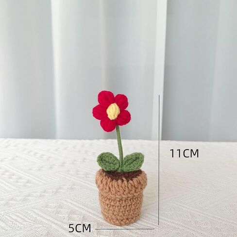 Cute Mini Creative Flower Textile Red Puffs Potted Plant Hinge Heads Decorative Topper Set 1PCS, Home Decoration,Magnetic Hinge Head Toppers Door Hinge in Saudi Arabia