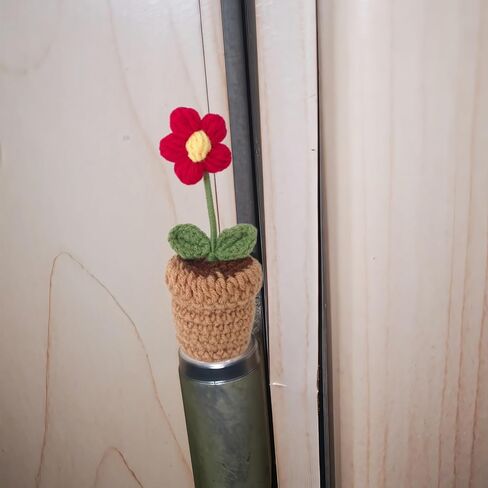 Cute Mini Creative Flower Textile Red Puffs Potted Plant Hinge Heads Decorative Topper Set 1PCS, Home Decoration,Magnetic Hinge Head Toppers Door Hinge in Saudi Arabia