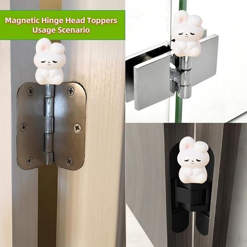 Cute Mini Creative White Bunny Hinge Heads Decorative Topper Set 6PCS, Home Decoration,Magnetic Hinge Head Toppers Door Hinge in Saudi Arabia