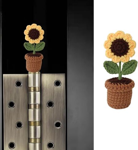Cute Mini Creative Flower Textile Sunflower Potted Plant Hinge Heads Decorative Topper Set 1PCS, Home Decoration,Magnetic Hinge Head Toppers Door Hinge in Saudi Arabia