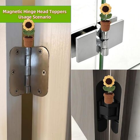 Cute Mini Creative Flower Textile Sunflower Potted Plant Hinge Heads Decorative Topper Set 1PCS, Home Decoration,Magnetic Hinge Head Toppers Door Hinge in Saudi Arabia