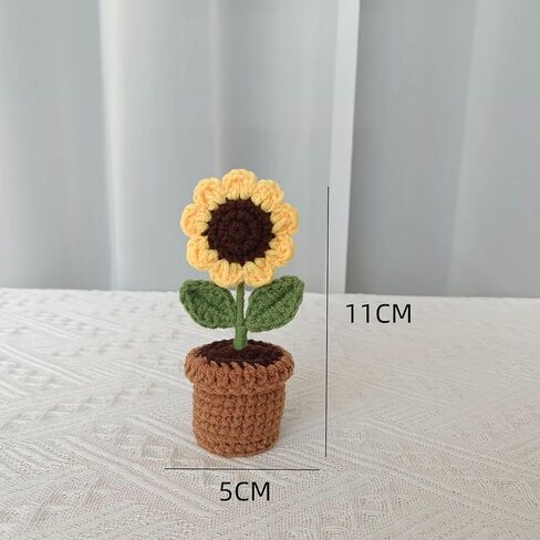 Cute Mini Creative Flower Textile Sunflower Potted Plant Hinge Heads Decorative Topper Set 1PCS, Home Decoration,Magnetic Hinge Head Toppers Door Hinge in Saudi Arabia