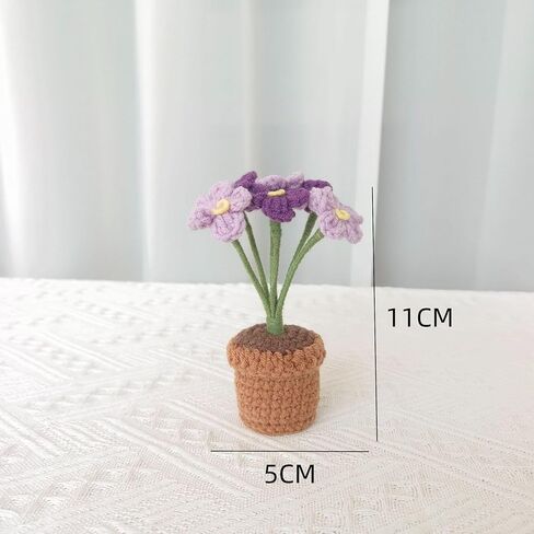 Cute Mini Creative Flower Textile Purple Small Flower Potted Plant Hinge Heads Decorative Topper Set 1PCS, Home Decoration,Magnetic Hinge Head Toppers Door Hinge in Saudi Arabia