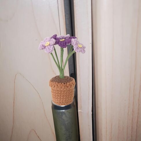 Cute Mini Creative Flower Textile Purple Small Flower Potted Plant Hinge Heads Decorative Topper Set 1PCS, Home Decoration,Magnetic Hinge Head Toppers Door Hinge in Saudi Arabia