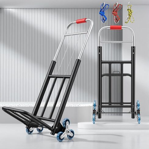 Heavy Duty Foldable Hand Truck with Stair Climbing Wheels, Portable Folding Dolly Cart for Moving, Travel, Shopping and Office Use in Saudi Arabia