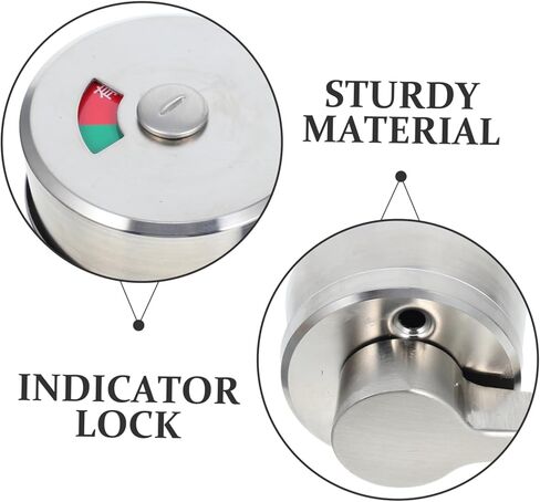 Tofficu Stainless Steel Occupied Vacant Indicator Lock for Public Restroom Easy Installation Wear Resistant Privacy Door Lock for Office Apartment and Warehouse in Saudi Arabia