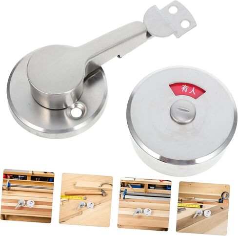 Tofficu Stainless Steel Occupied Vacant Indicator Lock for Public Restroom Easy Installation Wear Resistant Privacy Door Lock for Office Apartment and Warehouse in Saudi Arabia