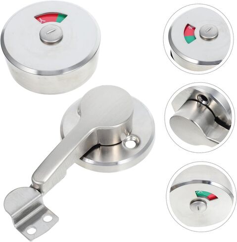 POPETPOP Commercial Stainless Steel Bathroom Indicator Lock Vacant Occupied Privacy Indicator for Public Restrooms Quick Installation Durable Design for Men and Women Facilities in Saudi Arabia