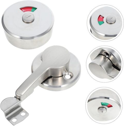 NUOBESTY Privacy Indicator Lock Durable Stainless Steel Bathroom Lock with Vacant Occupied Sign for Commercial Restrooms Quick Installation for Public Toilet Partitions in Saudi Arabia
