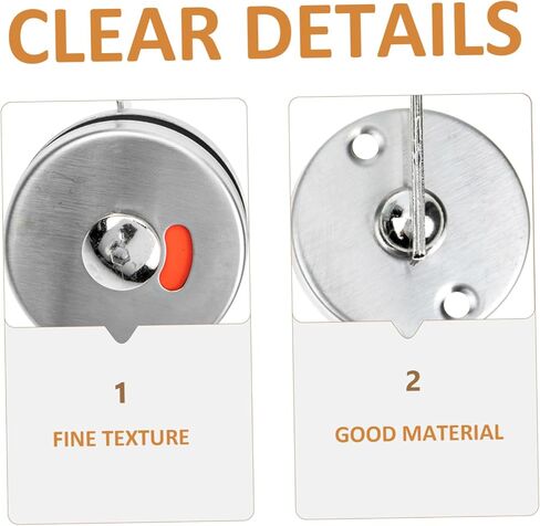 1Set Public Toilet Indicator Lock Stainless Steel Privacy Lock with Indicator for Washrooms Easy Installation for Public Restrooms Offices and Restaurants in Saudi Arabia