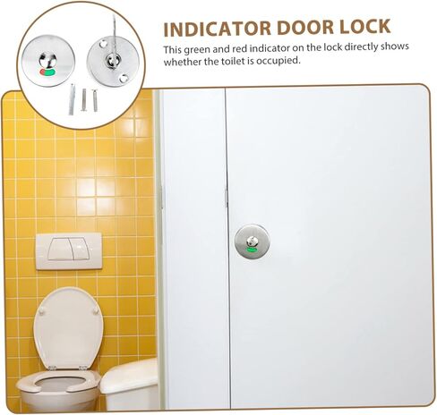 1Set Public Toilet Indicator Lock Stainless Steel Privacy Lock with Indicator for Washrooms Easy Installation for Public Restrooms Offices and Restaurants in Saudi Arabia