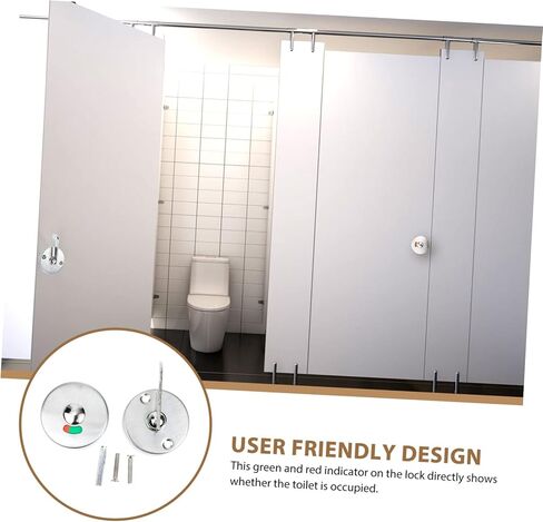 1Set Public Toilet Indicator Lock Stainless Steel Privacy Lock with Indicator for Washrooms Easy Installation for Public Restrooms Offices and Restaurants in Saudi Arabia