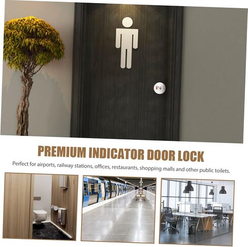 POPETPOP Privacy Indicator Lock Set for Public Toilets Plastic Partition Door Lock with Green Red Indicator for Park Shop and Mall Restrooms 1 Piece in Saudi Arabia