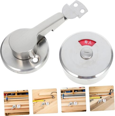 Mikikit Stainless Steel Privacy Door Lock with Vacant Occupied Indicator for Public Restrooms Office and Apartment Durable Toilet Latch for High Traffic Areas Easy Maintenance and in Saudi Arabia