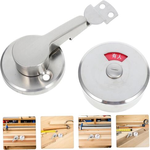 Balacoo Durable Stainless Steel Privacy Indicator Lock with Vacant Occupied Sign for Public Restrooms Easy Installation Maintenance for Commercial Use in Saudi Arabia