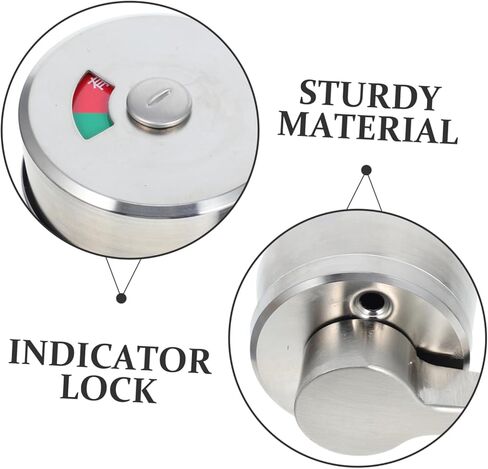 SHINEOFI Durable Stainless Steel Bathroom Door Lock with Vacant Engaged Sign for Public Restroom Partitions Easy Installation Maintenance in Saudi Arabia