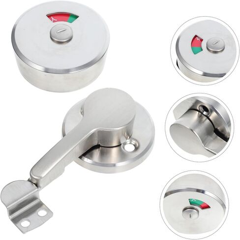 SHINEOFI Durable Stainless Steel Bathroom Door Lock with Vacant Engaged Sign for Public Restroom Partitions Easy Installation Maintenance in Saudi Arabia