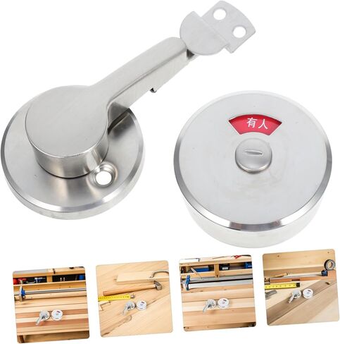 SHINEOFI Durable Stainless Steel Bathroom Door Lock with Vacant Engaged Sign for Public Restroom Partitions Easy Installation Maintenance in Saudi Arabia