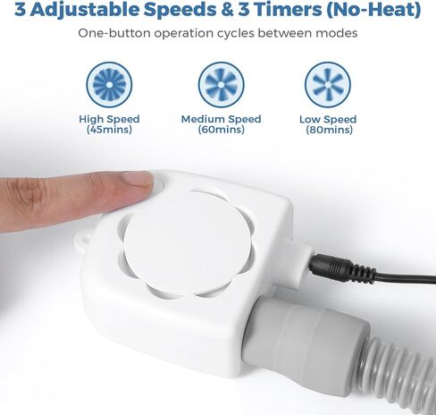 CPAP Hose Dryer, CPAP Tube Cleaner Blower Fan, Fast Drying CPAP Cleaning Kit for All Standard 22mm Diameter Tubing with High-Speed Airflow, 3 Speeds & 3 Timer (45/60/80 Minutes), 5V Adapter in Saudi Arabia