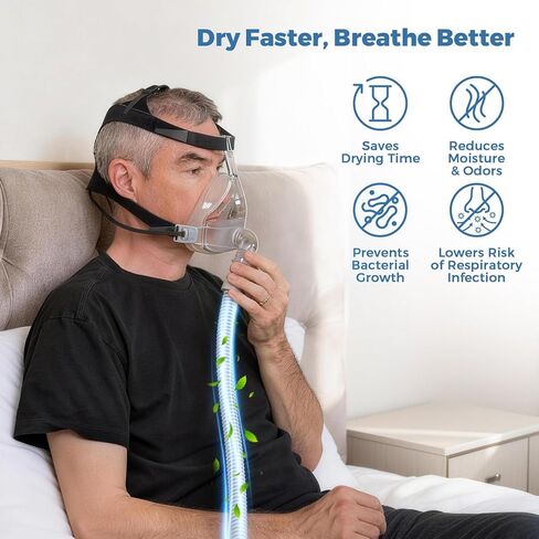 CPAP Hose Dryer, CPAP Tube Cleaner Blower Fan, Fast Drying CPAP Cleaning Kit for All Standard 22mm Diameter Tubing with High-Speed Airflow, 3 Speeds & 3 Timer (45/60/80 Minutes), 5V Adapter in Saudi Arabia