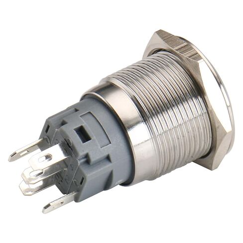 Baomain Stainless Push Button Switch 19mm 3/4" Eagle Eye 12V/24V White LED Momentary 5 Pin Terminal (2PCS) in Saudi Arabia