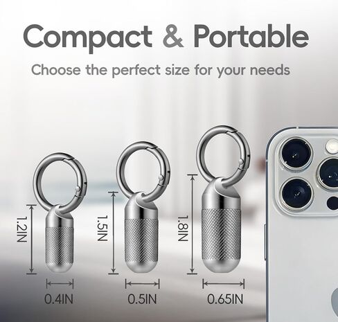 Small Pill Case, Titanium Keychain Pill Holder, Mini Pill Case for Travel, Small Metal Pill Organizer, Portable & Waterproof Mini Pill Holder with Keyring- Tiny in Saudi Arabia