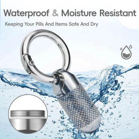 Small Pill Case, Titanium Keychain Pill Holder, Mini Pill Case for Travel, Small Metal Pill Organizer, Portable & Waterproof Mini Pill Holder with Keyring- Tiny in Saudi Arabia