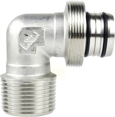 M8090 Compressor 90 Degree Elbow Fitting - for Maxline airpipe system Connection - Compressed Air Piping adaptor fitting - 1" Tubing x 1" Male NPT 175 PSI Solid Brass Double O-Ring Seal in Saudi Arabia