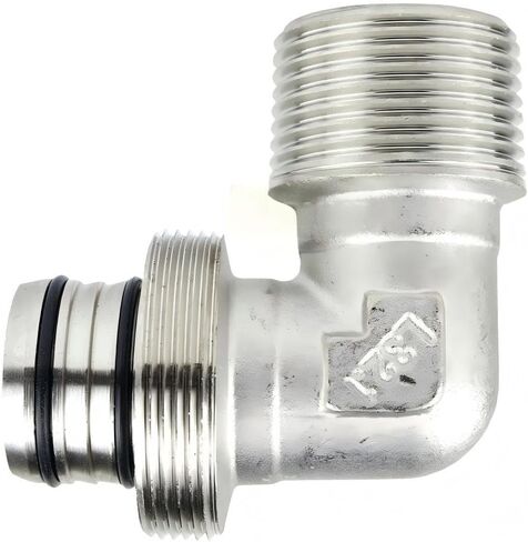 M8090 Compressor 90 Degree Elbow Fitting - for Maxline airpipe system Connection - Compressed Air Piping adaptor fitting - 1" Tubing x 1" Male NPT 175 PSI Solid Brass Double O-Ring Seal in Saudi Arabia